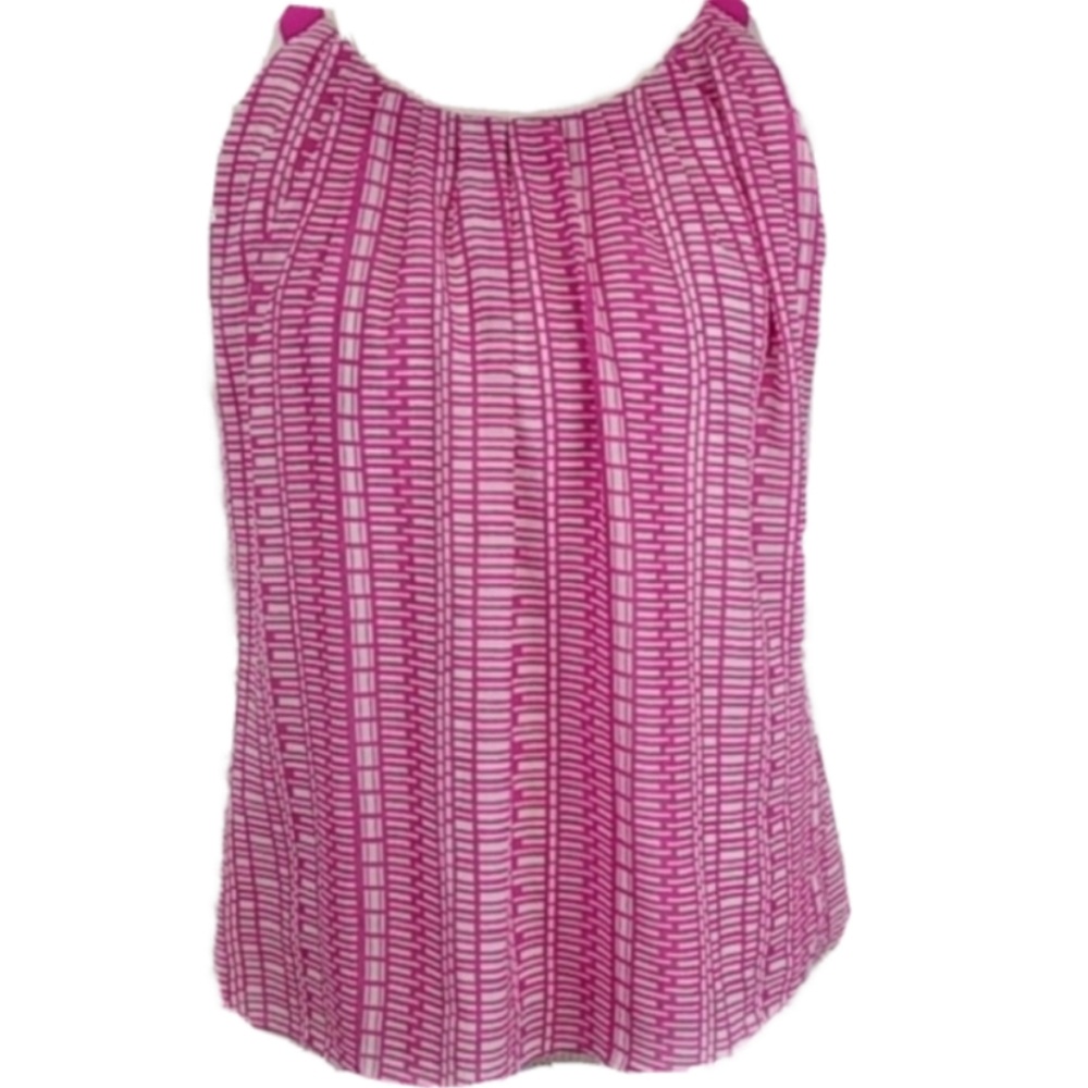 Banana Republic Sleeveless Top Large Pink White